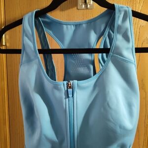 Fabletics Light Blue Zip-Front Bra